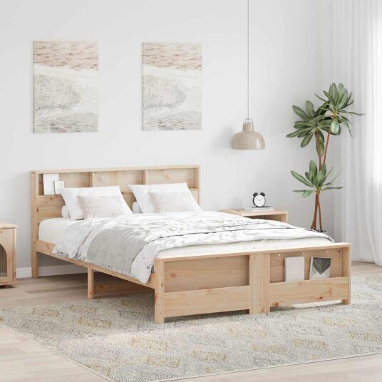  Sengestamme med hodegjerde Brun 150 x 200 cm Heltre furu