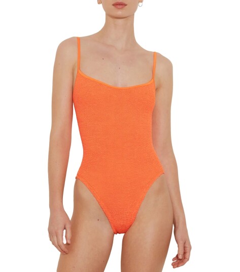 Hunza G Pamela Swim Crinkle Badedrakt Oransje  female