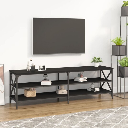 vidaXL TV-benk svart 160x40x50 cm konstruert tre