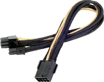 Silverstone Pp07 Strømforlengelseskabel 8 Pins Pcie Strøm 6+2 Hann Til 8 Pins Pcie Strøm Hunn 25 Cm Svart/Gull Silverstone Pp07 Strømforlengelseskabel 8 Pins Pcie Strøm 6+2 Hann Til 8 Pins Pcie Strøm Hunn 25 Cm Svart/Gull