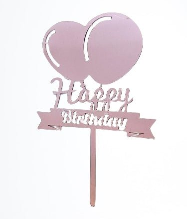 Kaketopp Rosa Ballong Happy Birthday 