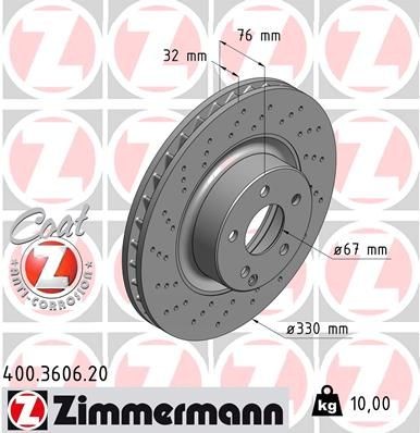 Bremseskive ZIMMERMANN 400.3606.20