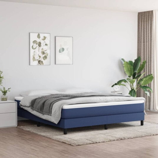 vidaXL Pocket Spring Sengmadrass Medium Blå 180x200x20 cm Stoffs