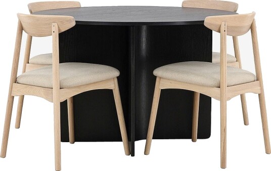 Venture Home Bord Tyresö med stol Ven Svart Venture Home Bord Tyresö med stol Ven Svart