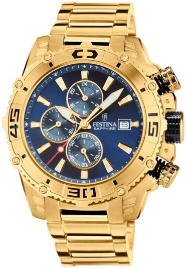 Festina Herreklokke F20492 2 Blå/Gulltonet stål Ø48 mm Festina Herreklokke F20492 2 Blå/Gulltonet stål Ø48 mm