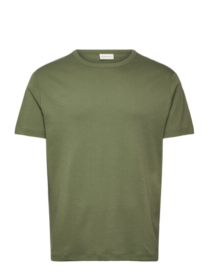 GANT Interlock Ss Tshirt - Khaki green - XXXL