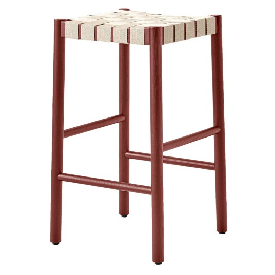 &Tradition Betty TK7 Barstol TK7 Maroon / Naturlig Vevet Bånd