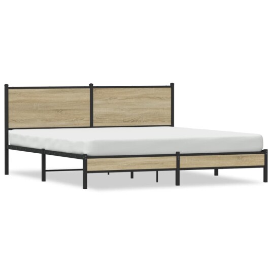 Sengeramme i metall uten madrass sonoma eik 180x200 cm 3301391