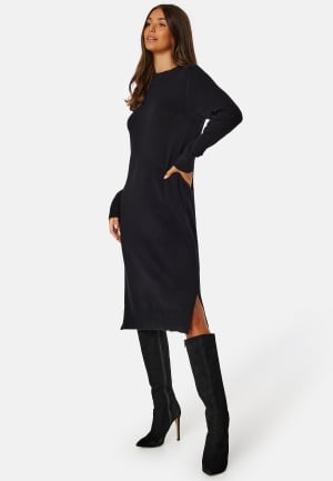 VILA Ril Crew Neck Midi Dress Black XS VILA Ril Crew Neck Midi Dress Black XS
