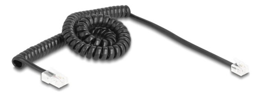 Delock Telefonkabel / Spiralkabel Rj11 Stecker Til Rj45 Stecker Schwarz 3 M