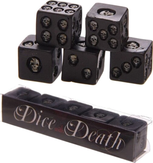 Dice With Death Hodeskalle Terninger Svart 5 Pack Dice With Death Hodeskalle Terninger Svart 5 Pack