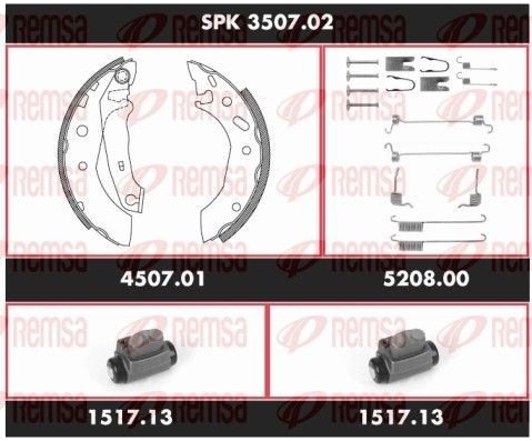 Bremsesett trommebremse REMSA SPK 3507.02 Bremsesett trommebremse REMSA SPK 3507.02