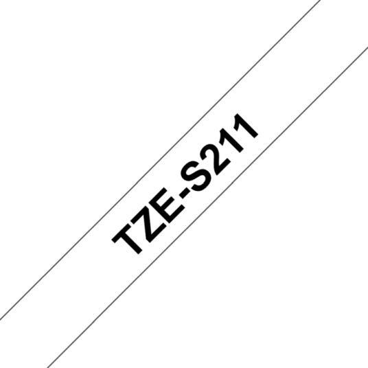 Brother TZeS211 / TZe-S211 Labelling Tape Cassette - Black on White 6mm wide