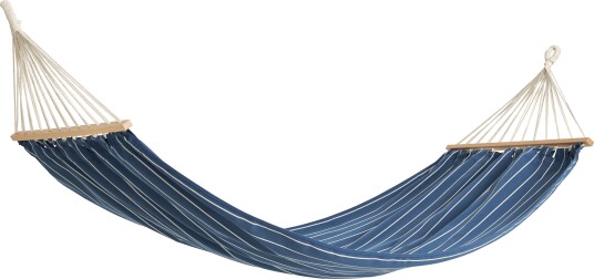 Outdoor Market Hammock Blue With Beige Stripe