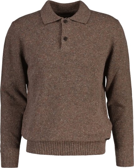Gant Wool Blend Neps Polo   Brown   L