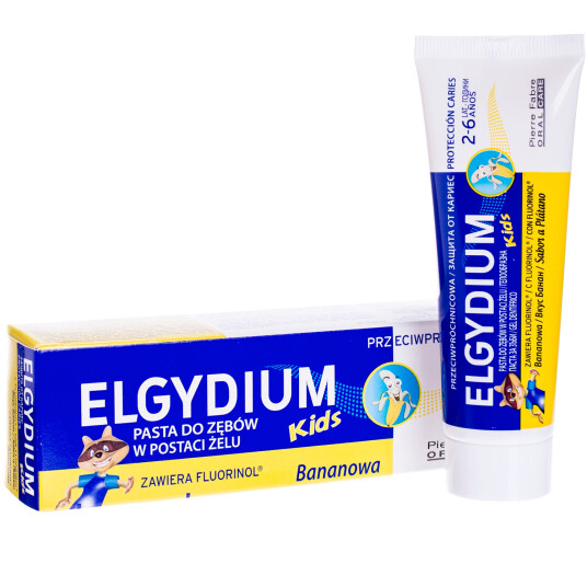 Elgydium Barnetannkrem Platan Banana 2 6 år 50 ml.