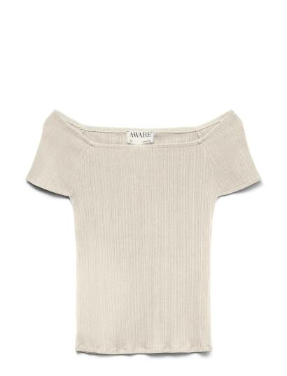 Vero Moda Awverde Ss Off Shoulder Top Noos   Cream   L