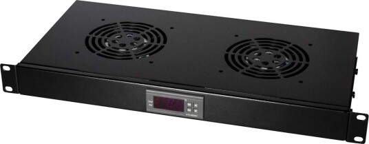 Techly I-CASE FAN-TC2 viftepanel for rackskap 19" 1U 220/240V svart