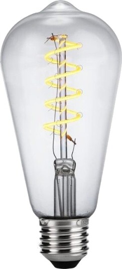 Spl E27 4W dimbar LED Rustika pære ST64 Flex Filament 2200K klart glass Dimbar : Dimbar Kulør : Ekstra varm Spl E27 4W dimbar LED Rustika pære ST64 Flex Filament 2200K klart glass Dimbar : Dimbar Kulør : Ekstra varm