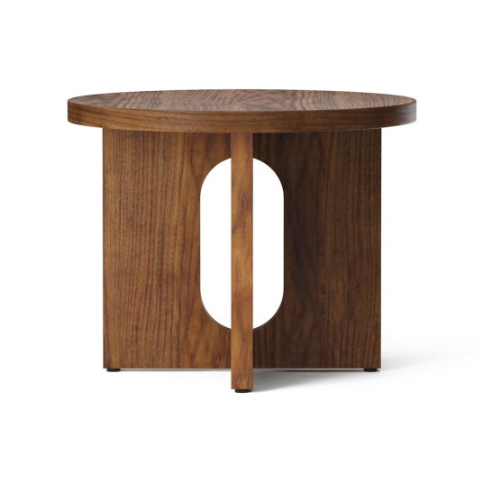 Audo Copenhagen Androgyne sidebord Ø 50 cm valnøttbase Valnøtt-bordplate