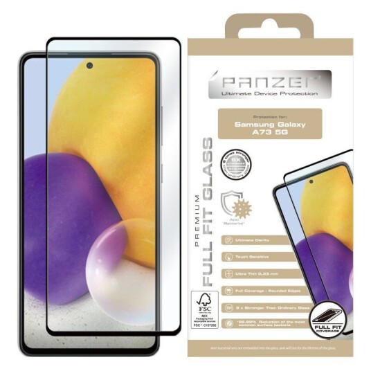 Panzer Premium Full-Fit Glass til Samsung Galaxy A73 (5G) – Herdet Glass med Svart Kant Panzer Premium Full-Fit Glass til Samsung Galaxy A73 (5G) – Herdet Glass med Svart Kant