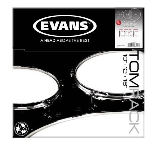 Evans Etp G2clr R Tom Pack Genera G2 Clear Rock 10 12 16