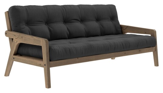 Karup Design Grab Sovesofa, Brunlakkert furu, Dark Grey 1727941-11-0 1727941-15-0