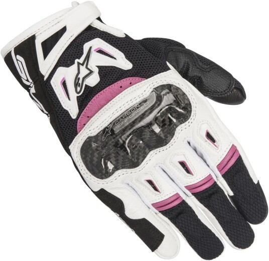 Alpinestars Stella SMX-2 Air Carbon V2 Ladies motorsykkel hansker M Svart Hvit Lilla Alpinestars Stella SMX-2 Air Carbon V2 Ladies motorsykkel hansker M Svart Hvit Lilla