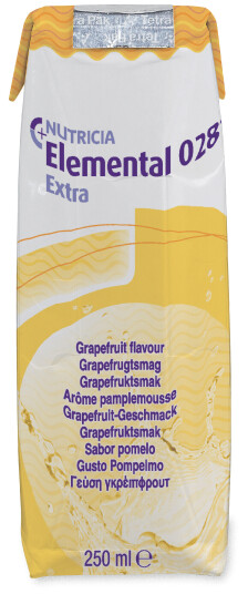 Elemental 028 Extra LQ sykdomsspesifikk næringsdrikk, Grapefrukt, 18x250 ml Elemental 028 Extra LQ sykdomsspesifikk næringsdrikk, Grapefrukt, 18x250 ml
