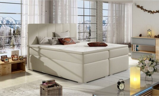 Komplett sängpaket kontinentalsäng Eltap Beige 140x200 DEL