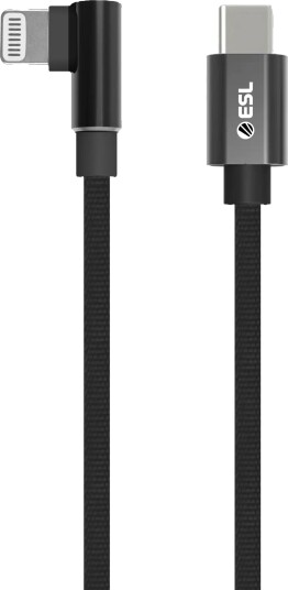 ESL USB-C til Lightning gamingkabel, 2 m (sort) ESL USB-C til Lightning gamingkabel, 2 m (sort)