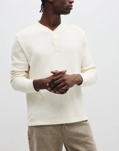 Jack & Jones Jornorrebro Henley Ls Tee Sn Bestefargenser Hvit
