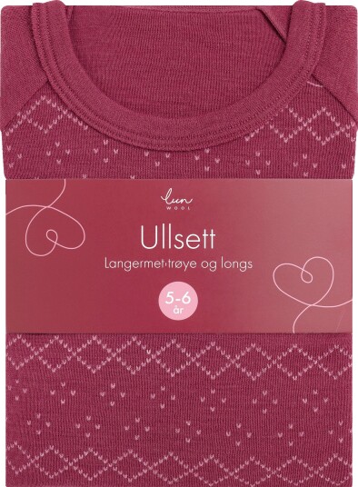 Lun Wool ullsett rosa 5 6 år 1 sett