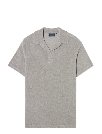 Lexington Clothing Organic Cotton Terry Polo Shirt   Grey   L