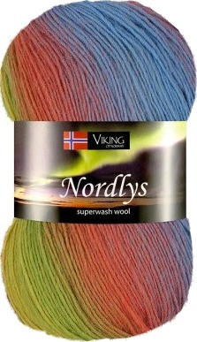 Viking Of Norway Garn Nordlys 943 Multi blå grønn rød