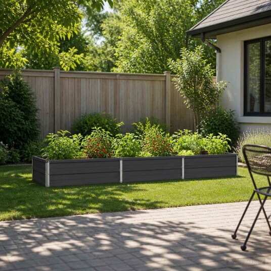 vidaXL Hevet Hagebed Antrasitt 240 x 80 x 24 cm kaldvalset stål