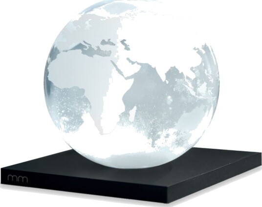 Mikamax Earth Storm Glass med svart trebase for elegant værrefleksjon