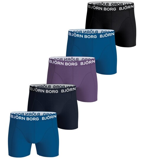 Björn Borg Boxershorts - 5-pack - Blå/Lilla/Svart - Björn Borg - 5-6 år (110-116) - Boxershorts