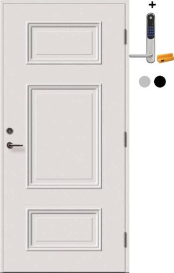Ytterdør Tundøren Tun 450 Hvit med Yale Doorman Classic Home