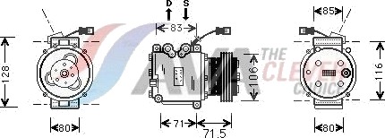 AVA COOLING SYSTEMS HDAK009 AC-kompressor