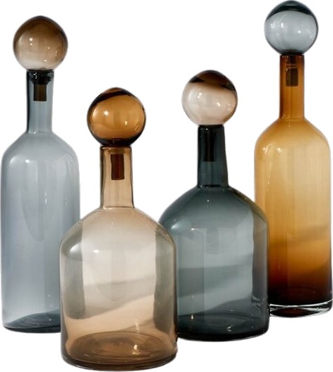 Pols Potten   Bubbles & Bottles sett 4 deler cognac