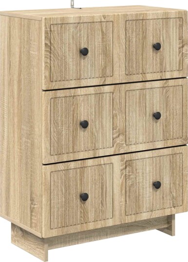 vidaXL Skuffeskap Sonoma eik 66 x 34,5 x 90 cm Konstruert tre