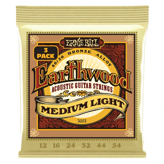 Ernie Ball Eb-3003 Earthwood Mediumlight 012-054 3-Pakning