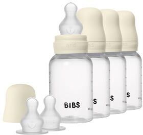 BIBS Tåteflaske Silikon 4-pack 150 ml i Ivory