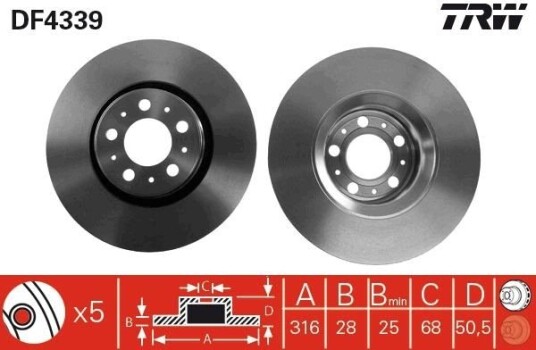 Bremseskive TRW DF4339