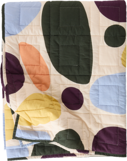 BLOBB sengeteppe Beige/multi 90X130