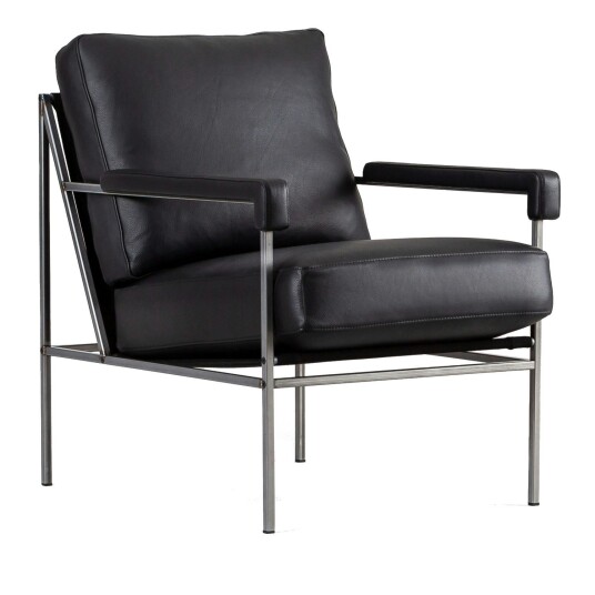 Jonas Ihreborn Seventy Five Lenestol Skinn Svart / Svart Lerret