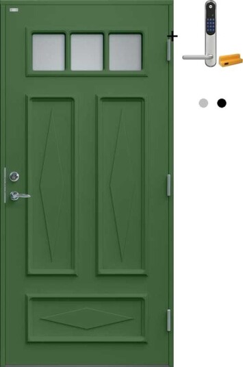 Ytterdør Diplomat Britta Klart Glass med Yale Doorman Classic Home