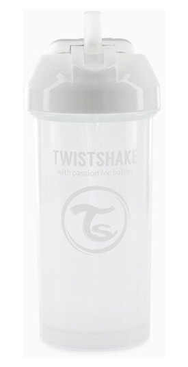 Twistshake Sugerørkopp, Pastel Hvit