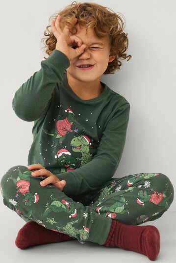 Ellos Collection Pyjamas med trykk Grønn Ellos Collection Pyjamas med trykk Grønn